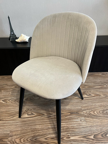 Стул на металлокаркасе Gabi dark beige / black / silver фото покупателя 822