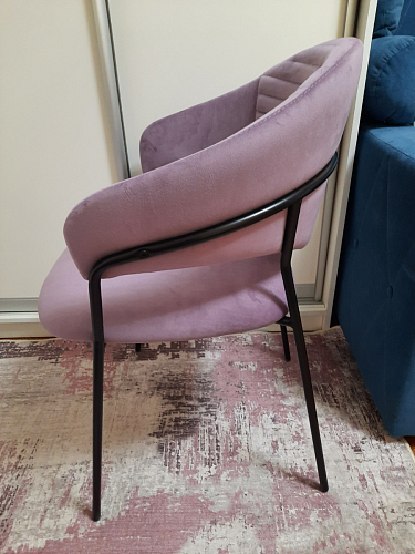 Стул на металлокаркасе Рансол синий / черный глянец фото покупателя 9