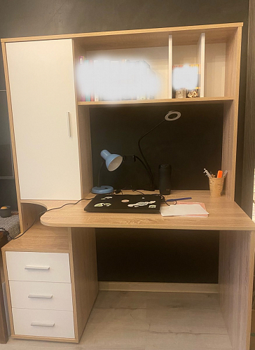 Компьютерный стол КСТ-16 левый дуб сонома / белый фото покупателя 38