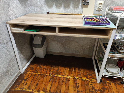 Письменный стол Леон Лофт черный матовый / дуб вотан фото покупателя 21