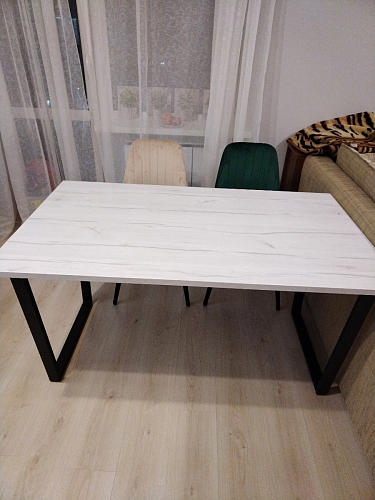 Деревянный стол Лота Лофт 140х80 белый матовый / бетон светлый фото покупателя 455