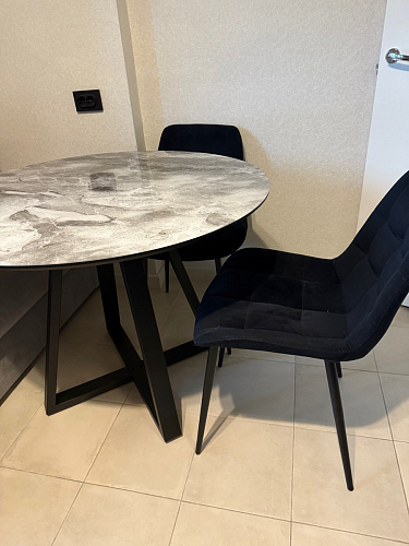 Стеклянный стол Норфолк 100 золото фото покупателя 49