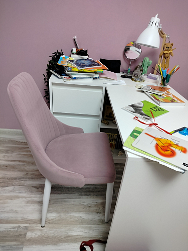 Стул на металлокаркасе Kora light blue / white фото покупателя 186