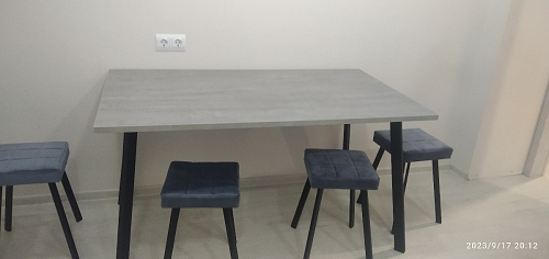 Стол Тринити Лофт 120 32 мм дуб галифакс табако / черный матовый фото покупателя 404