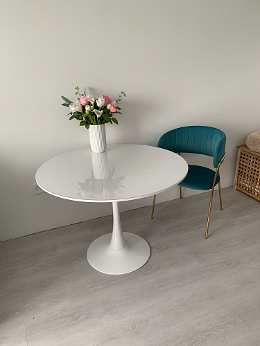 Стул на металлокаркасе Kamelia голубой / голубой / золотой фото покупателя 5