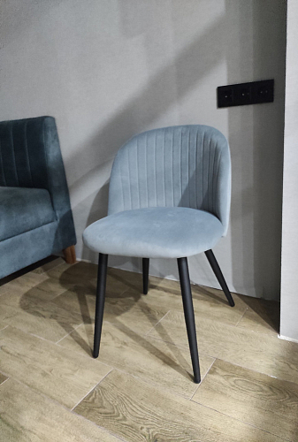 Стул на металлокаркасе Gabi dark beige / black / silver фото покупателя 849