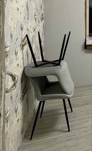 Стул на металлокаркасе Седа 360 К латте (velutto 08) / белый фото покупателя 168