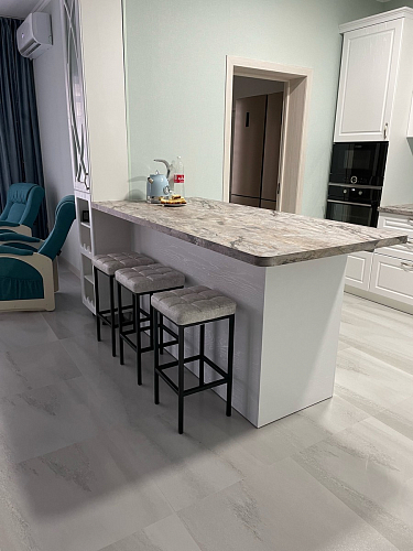 Барный стул Лофт ткань канди грей / черный матовый фото покупателя 21