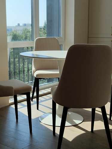 Стеклянный стол Tulip 90 black glass фото покупателя 38