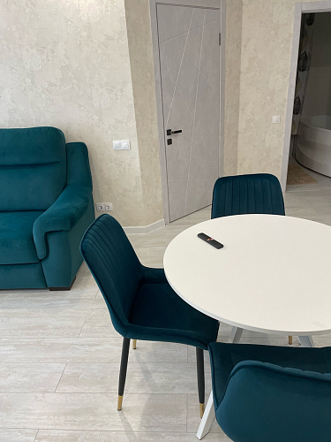 Стул на металлокаркасе Seda 01 blue / gold / black фото покупателя 3