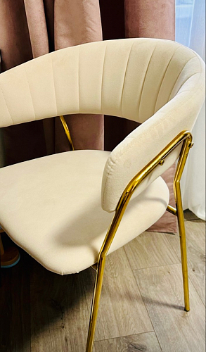 Стул на металлокаркасе Kamelia голубой / голубой / золотой фото покупателя 56