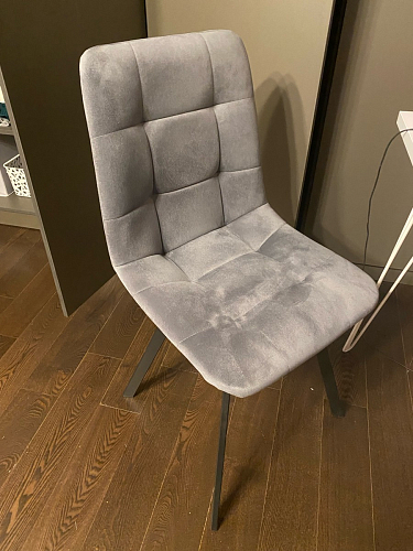 Стул на металлокаркасе Чилли К светло-серый велюр / черный каркас фото покупателя 833