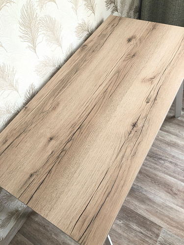 Стол Тринити Лофт 140 25 мм дуб делано темный / белый фото покупателя 215