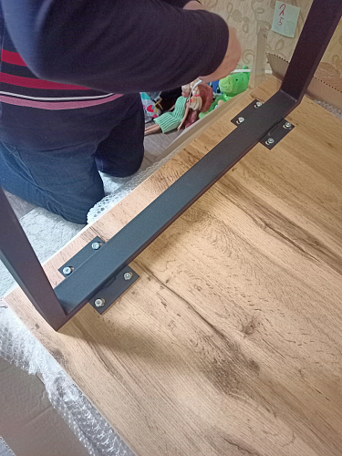 Деревянный стол Лота Лофт 140х80 черный матовый / бетон светлый фото покупателя 920