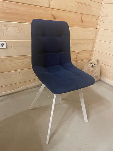 Стул на металлокаркасе Чилли К светло-серый велюр / черный каркас фото покупателя 734