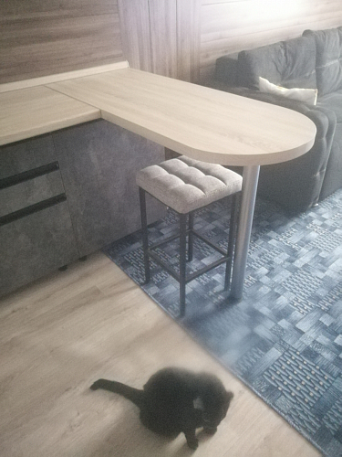 Барный стул Лофт микровелюр катания блэк / черный матовый фото покупателя 253