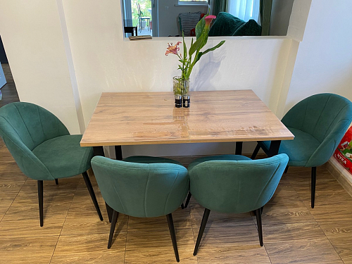 Деревянный стол Лота Лофт 140х80 черный матовый / бетон светлый фото покупателя 506