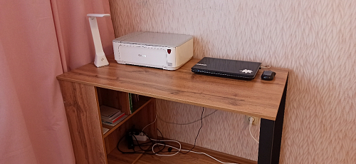 Письменный стол Битти Лофт 116х60х75 дуб вотан / черный матовый фото покупателя 51