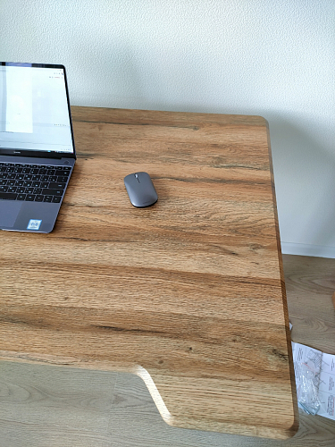 Компьютерный стол Маркос с механизмом подъема 140х80х75 орех кантри / белый фото покупателя 11