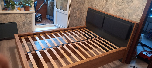 Двуспальная кровать Клауд 160х200 парящая дуб крафт золотой / антрацит фото покупателя 248