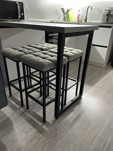 Барный стул Лофт ткань канди грей / черный матовый фото покупателя 300