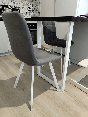 Стул на металлокаркасе Чилли светло-серый / белый каркас фото покупателя 88