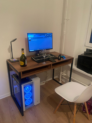 Письменный стол Леон Лофт бетон / черный матовый фото покупателя 24