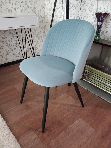 Стул на металлокаркасе Gabi 1 light blue / black / gold фото покупателя 168