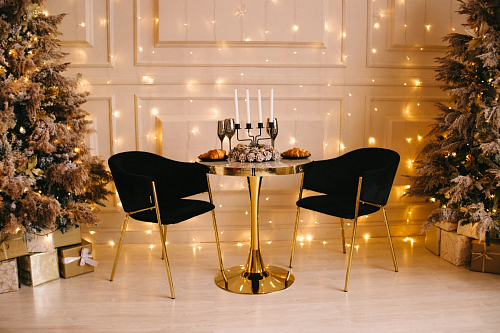 Деревянный стол Dorian 70x75 бежевый / золотой фото покупателя 16