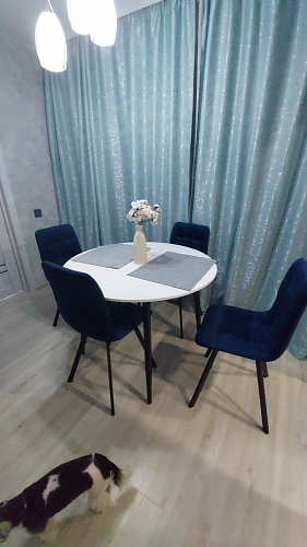 Стул на металлокаркасе Чилли черный / голубой фото покупателя 1219