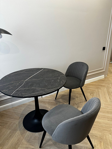 Стул на металлокаркасе Gabi 1 light blue / black / gold фото покупателя 618