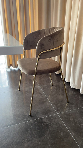 Стул на металлокаркасе Kamelia green / gold фото покупателя 13