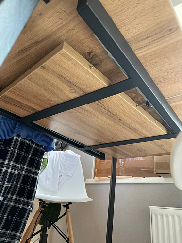 Стол Тринити Лофт 120 32 мм дуб галифакс табако / черный матовый фото покупателя 620