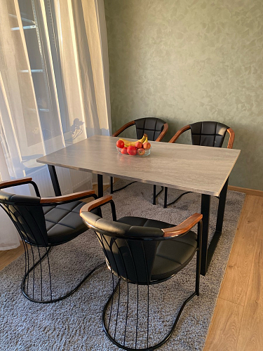 Деревянный стол Лота Лофт 140х80 черный матовый / бетон светлый фото покупателя 218