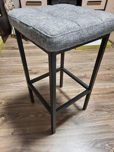 Барный стул Лофт кожзам темно-серый / черный матовый фото покупателя 212