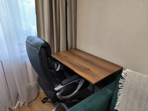 Письменный стол Клер Лофт дуб делано темный / черный матовый фото покупателя 39