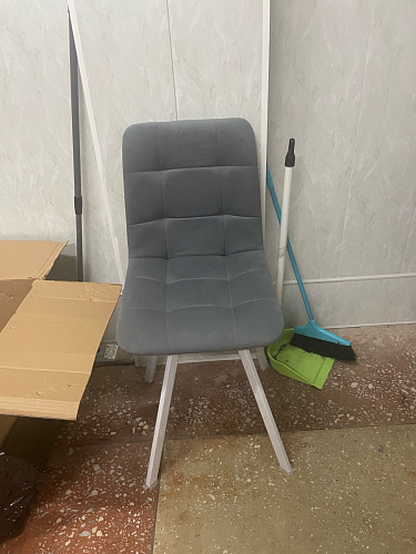 Стул на металлокаркасе Чилли К светло-серый велюр / черный каркас фото покупателя 1436