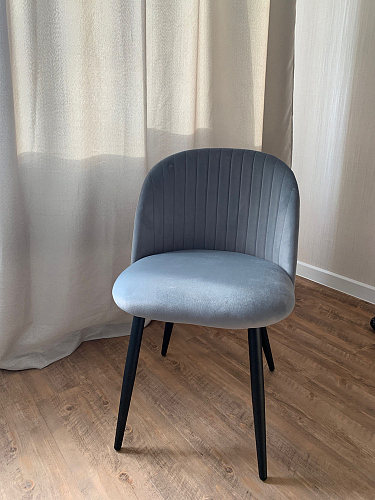 Стул на металлокаркасе Gabi 1 light blue / black / gold фото покупателя 870