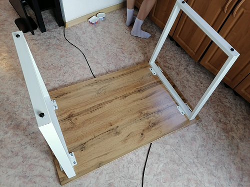 Стол Лота Лофт 140 25 мм черный матовый / бетон фото покупателя 48