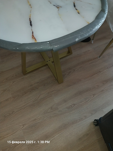 Стеклянный стол Норфолк 100 золото фото покупателя 14