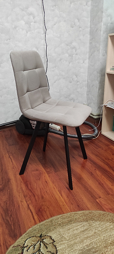 Стул на металлокаркасе Чилли К светло-серый велюр / черный каркас фото покупателя 607