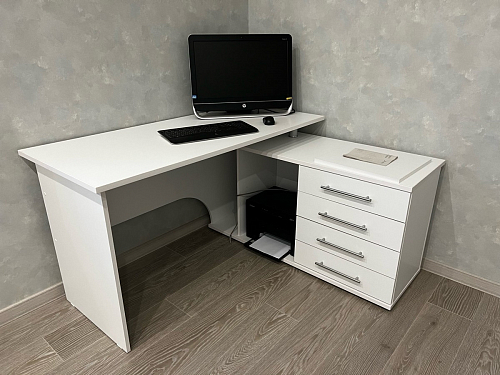 Компьютерный стол КСТ-109П правый дуб сонома / белый фото покупателя 27