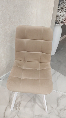 Стул на металлокаркасе Чилли К светло-серый велюр / черный каркас фото покупателя 1139