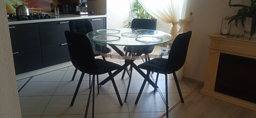 Стул на металлокаркасе Чилли темно-серый / черный каркас фото покупателя 335