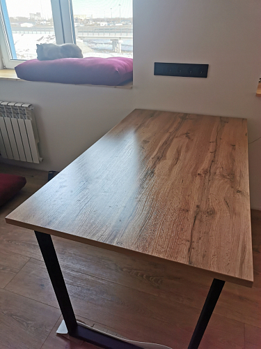 Деревянный стол Лота Лофт 140х80 черный матовый / бетон светлый фото покупателя 938