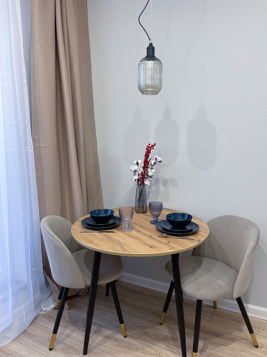 Стул на металлокаркасе Gabi dark beige / black / silver фото покупателя 498