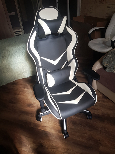 Компьютерное кресло Racer черное / голубое фото покупателя 120