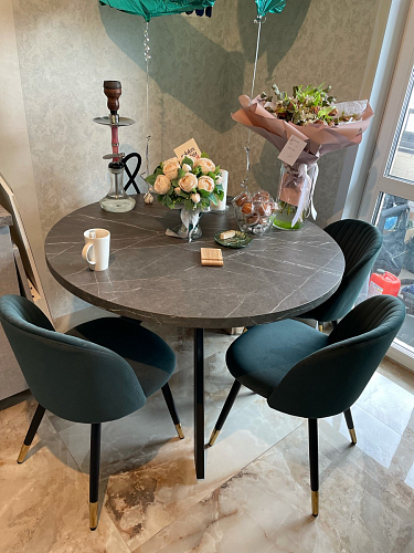 Стул на металлокаркасе Gabi 1 light blue / black / gold фото покупателя 15