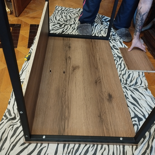 Письменный стол Клер Лофт дуб делано темный / черный матовый фото покупателя 12