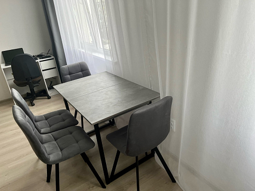 Стул на металлокаркасе Чилли черный / голубой фото покупателя 769